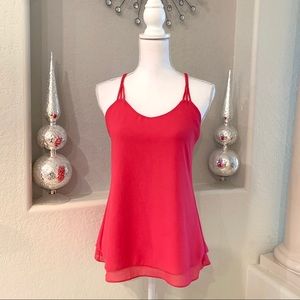 Layered Pink Flowing Tank